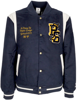 PUMA Navy Varsity Jacket Streetwear Mannen Puma , Blue , Heren - L