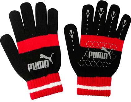 PUMA No 1 Logo Cat Magic Winter Zwart Rood Unisex Handschoenen