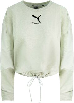 PUMA Nu Tility Crew Sweat Dames Sporttrui - Puma White Heather - Maat XS