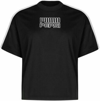 PUMA Pepsi X Solid Crop Tee Top Zwart T-Shirt - Dames - EU 44.5 / UK 10