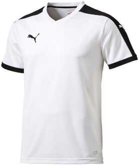 PUMA Pitch Shortsleeved Shirt Heren Sportshirt - Maat M  - Unisex - wit/zwart
