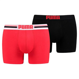PUMA placed logo 2-pack rood & zwart