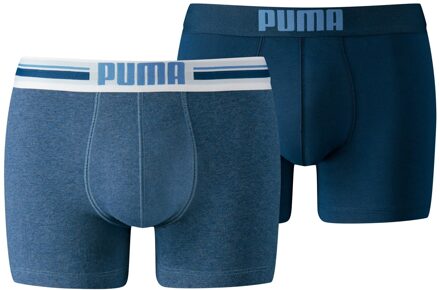 PUMA Placed Logo Boxershort - 2-pack - Denim - Maat S