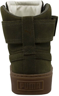PUMA Platform Mid OW Strap Leather Lace Up Green Damestrainers 364588 01 - maat Groen