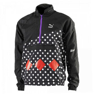 PUMA PumaXAlifeArc Savanah Diamond Print Heren Pull Over TrackTop Jas 568202 01 A2D - maat Zwart