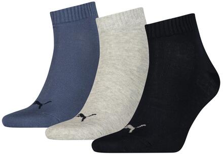 PUMA Quarter sokken 3-pack Navy / Grey / Nightshadow Blue