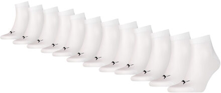 PUMA Quarter Sokken Plain 12-pack Wit-35/38 - 35/38