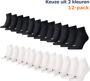 PUMA Quarter Sokken Plain 12-pack Zwart-35/38 - 35/38