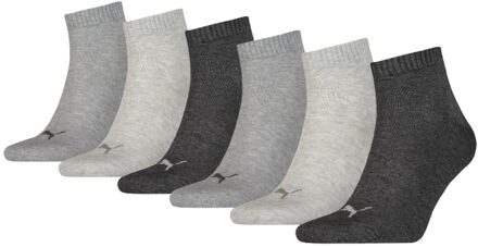 PUMA Quarter Sokken Plain 6-pack Antraciet Melange-43/46 - 43/46
