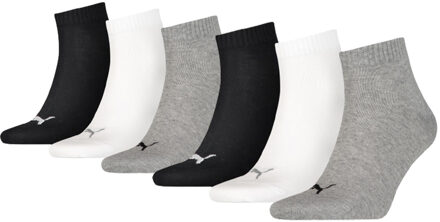 PUMA Quarter Sokken Plain 6-pack Zwart / Wit / Grijs-43/46 zwart/wit/grijs - 43/46