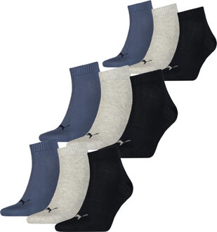 PUMA Quarter Sokken Plain 9-pack Navy / Grey / Nightshadow Blue-43/46 Navy/Grey/Nightshadow Blue - 43/46