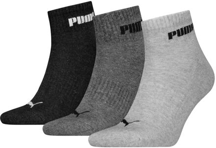 PUMA Quartersokken Cushioned New Generation 3-pack Grey Melange-39/42 - 39/42