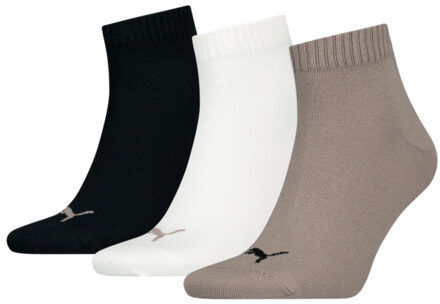 PUMA Quartersokken Plain 3-pack Pine Bark Combo-39/42 - 39/42