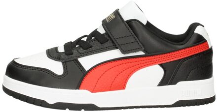 PUMA RBD Game Low Klittenband Sneaker Jongens Zwart/Wit/Rood