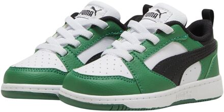 PUMA Rebound V6 Lo AC Inf Sneakers Junior groen - wit - zwart - 21
