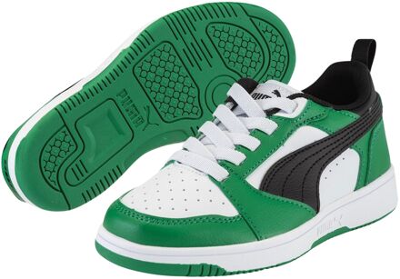 PUMA Rebound V6 Lo PS Sneakers Junior groen - wit - zwart - 29