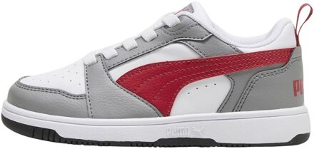 PUMA Rebound V6 Lo PS Sneakers Junior wit - grijs - rood - 28