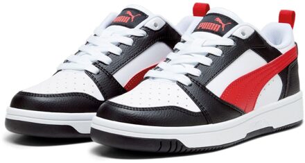 PUMA Rebound V6 Lo Sneakers Junior wit - zwart - rood - 37 1/2