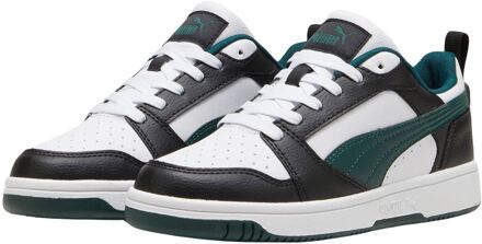 PUMA Rebound V6 Lo Sneakers Junior zwart - wit - groen - 36