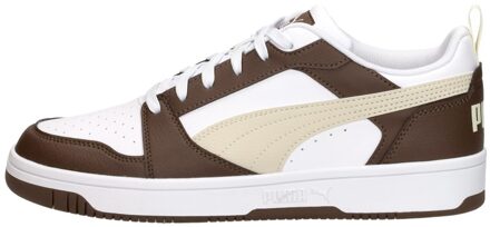 PUMA Rebound v6 Low Sneakers Senior donkerbruin - wit - crème - 45