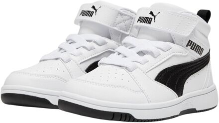 PUMA Rebound V6 Mid PS Sneakers Junior wit - zwart - 28