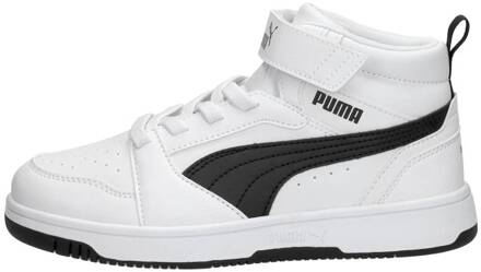 PUMA Rebound V6 Mid PS Sneakers Junior wit - zwart - 29