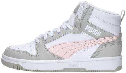 PUMA Rebound V6 Mid Sneakers Junior lichtgrijs - wit - lichtroze - 37