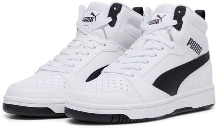 PUMA Rebound V6 Mid Sneakers Junior wit - zwart - 38 1/2