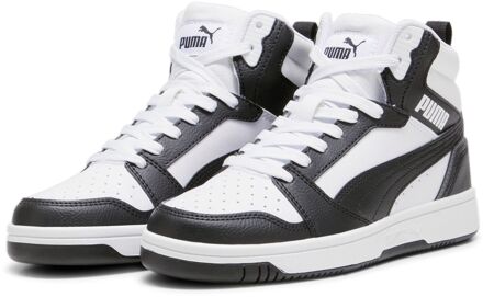 PUMA Rebound V6 Mid Sneakers Junior wit - zwart - grijs - 37