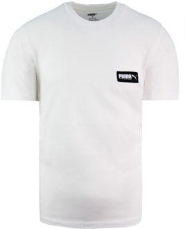 PUMA Relaxed Fit Logo Tee Korte Mouw Crew Hals Heren Wit T-Shirt 582687 02 - maat