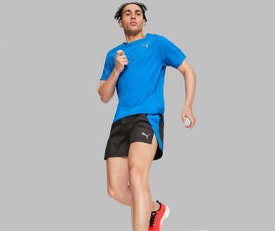 PUMA Run 5in Hardloopshorts Heren-Zwart,Blauw - S,M
