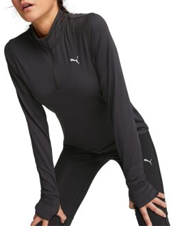 PUMA Run Favorite 1/4 Zip Trainingssweater Dames zwart - L
