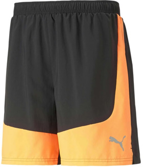 puma run favorite hardloopshort zwart/oranje heren - S