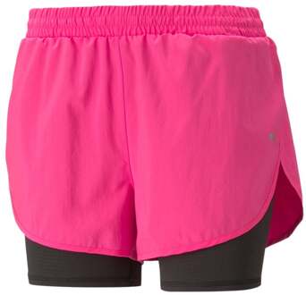 PUMA Run Favorite Woven 2in1 3in Hardloopshorts Dames pink - XS