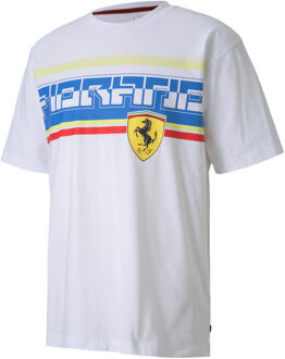 PUMA Scuderia Ferrari Street Heren T-shirt Grafisch Logo Wit 596139 05 - maat XS