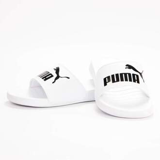 PUMA Slippers - Maat 46 - Unisex - wit - zwart