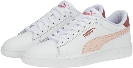PUMA Smash 3.0 Sneakers Junior wit - roze - rood - 35 1/2
