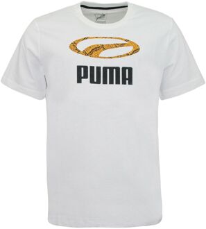 PUMA Snake Pack Graphic Heren Tee Casual Merk Top Wit 579910 02