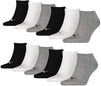 PUMA Sneakersokken Plain 12-pack Zwart / Wit / Grijs-35/38 zwart/wit/grijs - 35/38