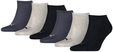 PUMA Sneakersokken Plain 6-pack Navy / Grey / Nightshadow Blue-47/49 Navy/Grey/Nightshadow Blue - 47/49