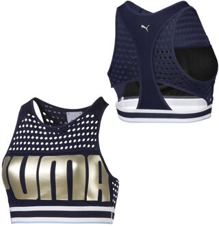 PUMA Sport bh met mesh en logoprint Donkerblauw