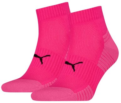 PUMA Sport Cushioned Quartersokken 2-pack Roze-39/42 - 39/42
