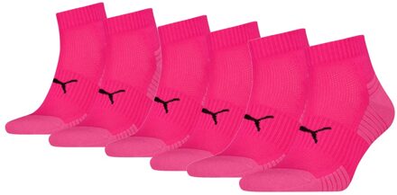 PUMA Sport Cushioned Quartersokken 6-pack Roze-35/38 - 35/38