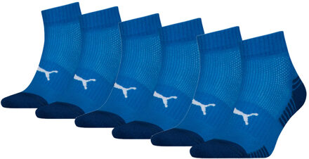 PUMA Sport Cushioned Quartersokken Light 6-pack Blauw-35/38 - 35/38