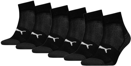 PUMA Sport Cushioned Quartersokken Light 6-pack Zwart-39/42 - 39/42