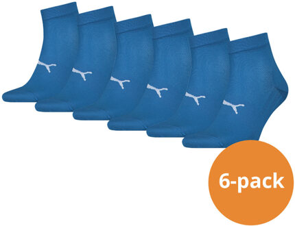 PUMA Sport Quartersokken Light 6-pack Blauw