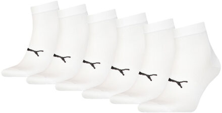 PUMA Sport Quartersokken Light 6-pack Wit-35/38 - 35/38