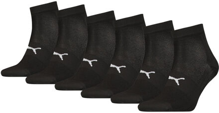 PUMA Sport Quartersokken Light 6-pack Zwart-39/42 - 39/42