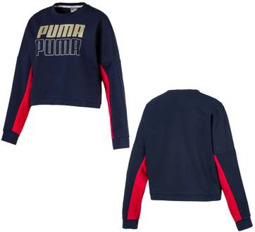 PUMA Sport Womens Cropped Navy Sweatshirt Blauw