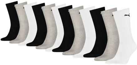 PUMA Sportsokken Zwart Grijs Wit 12-pack-43/46 - 43/46